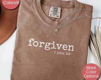 Forgiven Jesus Shirt Gift For Christians, Christian Shirts, Religious Shirts, Trendy Christian Apparel Gift, Bible Verse Shirt,Faith T-Shirt
