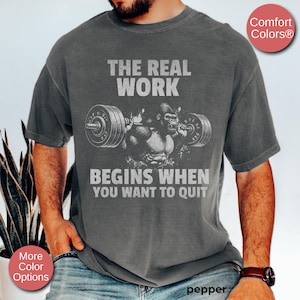 Comfort Colors® Weightlifting Shirts, Men&#39;s Gym Shirt, Fitness Shirts, Motivational Workout Shirts, Powerlifting Gift,Gym Tshirt,Gorilla Gym