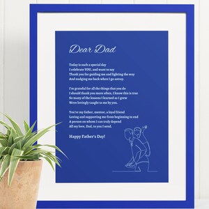 Father&#39;s Day Poem Wall Art Download, Original Printable Poem Poster for Father&#39;s Day, Poem for Dad