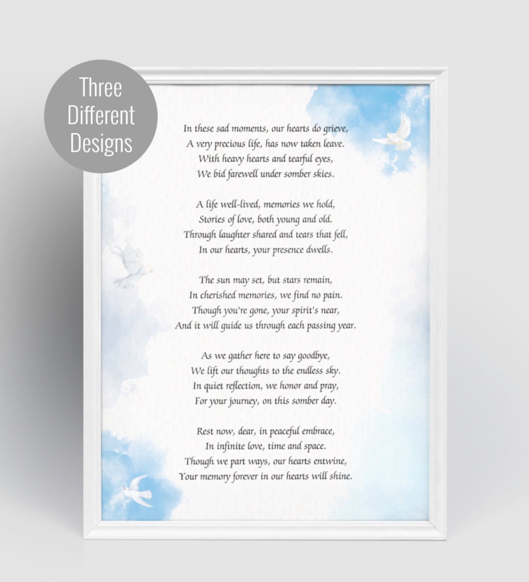 Uplifting Funeral Poem, Short Poems for Funerals, Memorial Poems to Read, Obituary Poem, Verse