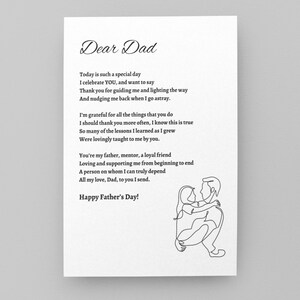 Vatertags-Gedicht druckbare Karte, Zitat-Karte zum Vatertag mit Nachricht, Vater-Gedicht, digitaler Download, Papa-Poesie, Vatertagsgeschenk