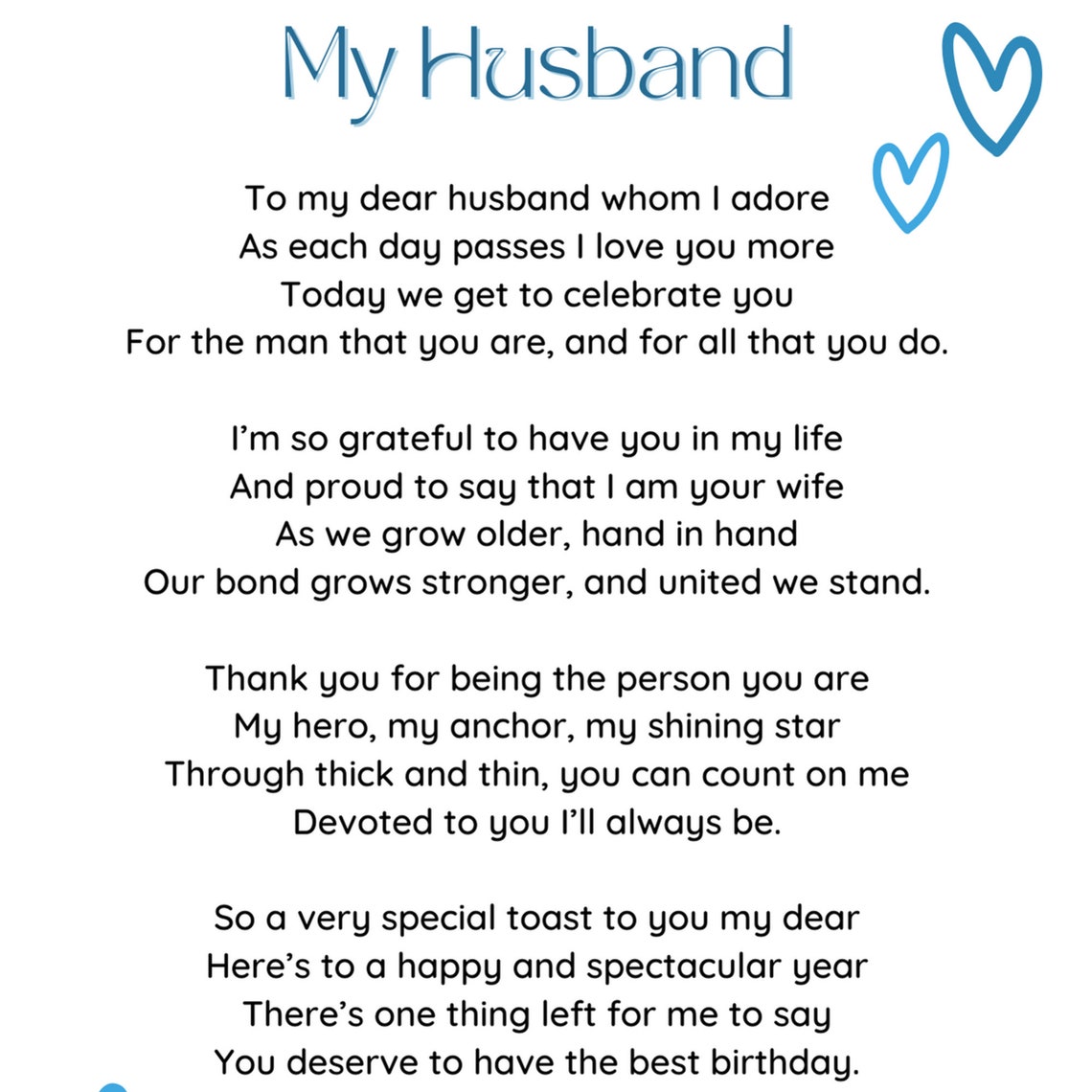 Birthday Poem For Husband Happy Birthday Husband Card Gift For birthday-poem-for-husband-happy-birthday-husband-card-gift-for