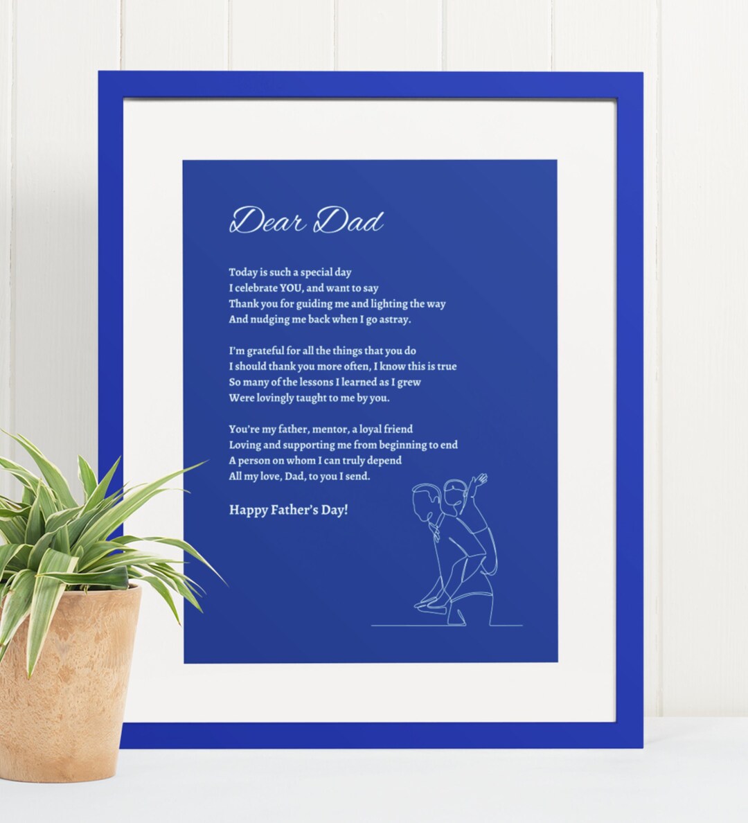 Father's Day Poem Wall Art Download, Original Printable Poem Poster for ...