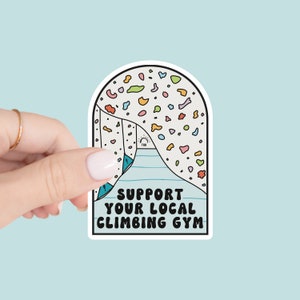 Sticker of magneet klimschool: ondersteuning voor lokaal klimmen, waterdicht
