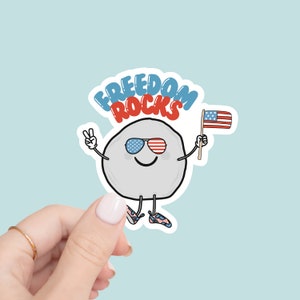 Freedom Rocks-sticker of -magneet: patriottisch bergbeklimmencadeau
