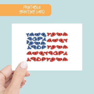 Escalada segura cartão imprimível da bandeira americana, cartão em branco de escalada, cartões comemorativos de escalada, cartão imprimível de 4 de julho