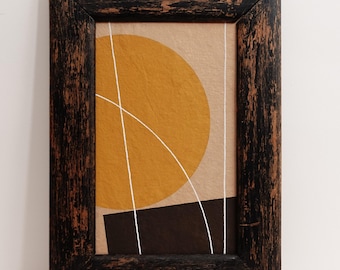 RESERVED for J.- Please do not purchase. Geometric Art in Vintage Frame, Constructivist Abstract Art, Handmade Original One-of-a-Kind