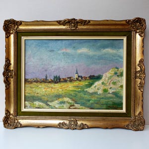 Vintage Landscape Oil Painting 1930s Original Antique Art, Framed and Ready to Hang