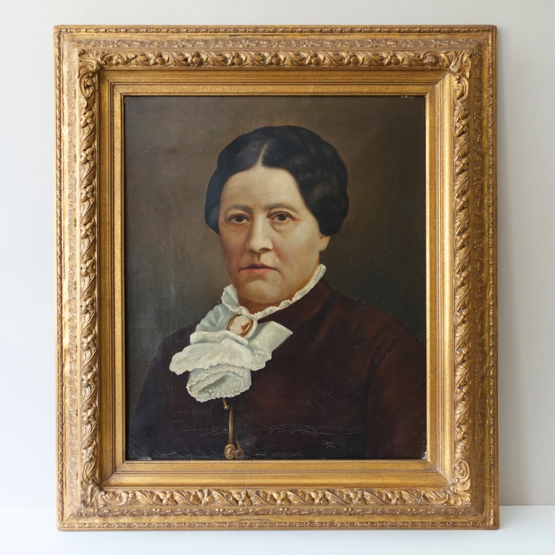 Antique Portrait Oil Painting on Canvas 19th Century Original Vintage ...