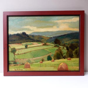 Vintage Landscape Oil Painting Original 1950s Art by Michiels, Framed and Ready to Hang
