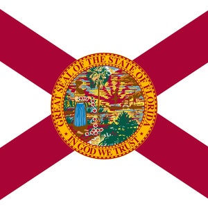 Florida State Flag 3'x5' Flag - Florida State - Premium Polyester 36 x 60 inch with Brass Rings