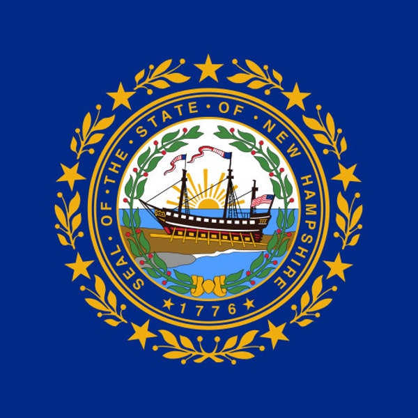 New Hampshire State Flag 3'x5' Flag - New Hampshire State - Premium Polyester 36 x 60 inch with Brass Rings