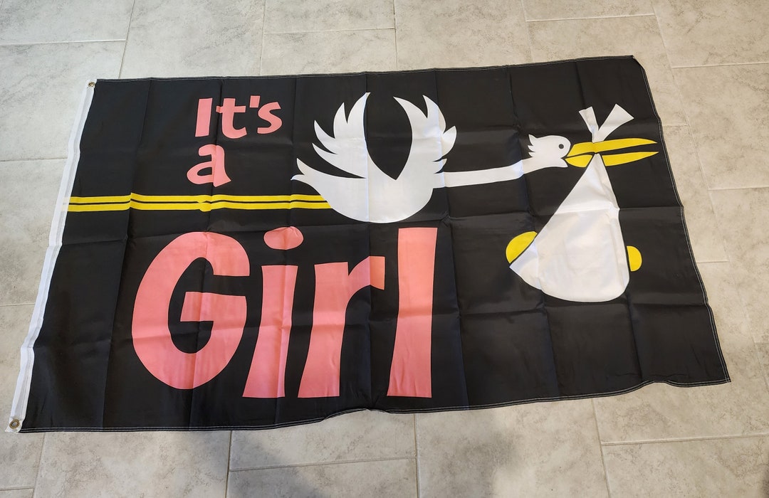 It's a Girl Flag 3'x5' Flag - Premium Polyester 36 X 60 Inch With Brass ...