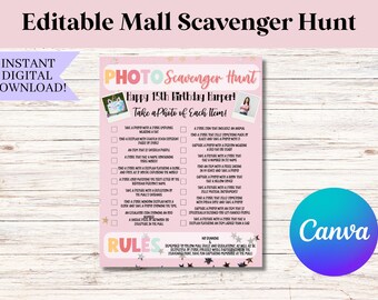 Printable Photo Scavenger Hunt for Teens and Tweens Girls - Etsy