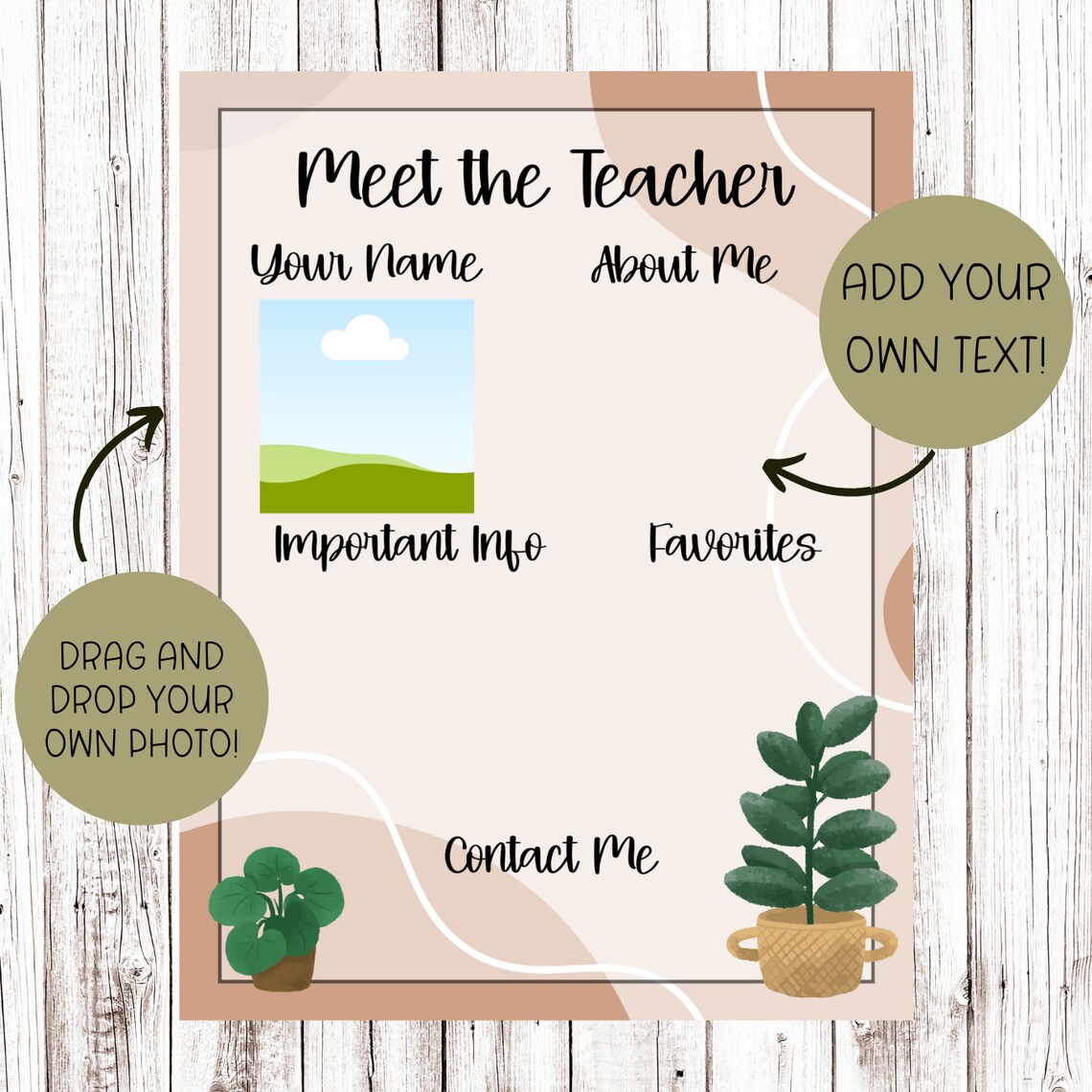 Meet the Teacher Template, Editable Teacher Printable, Back to School ...