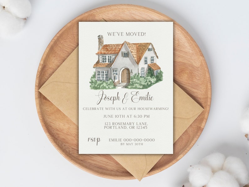 Editable Housewarming Invitation Digital Canva Invitation Template