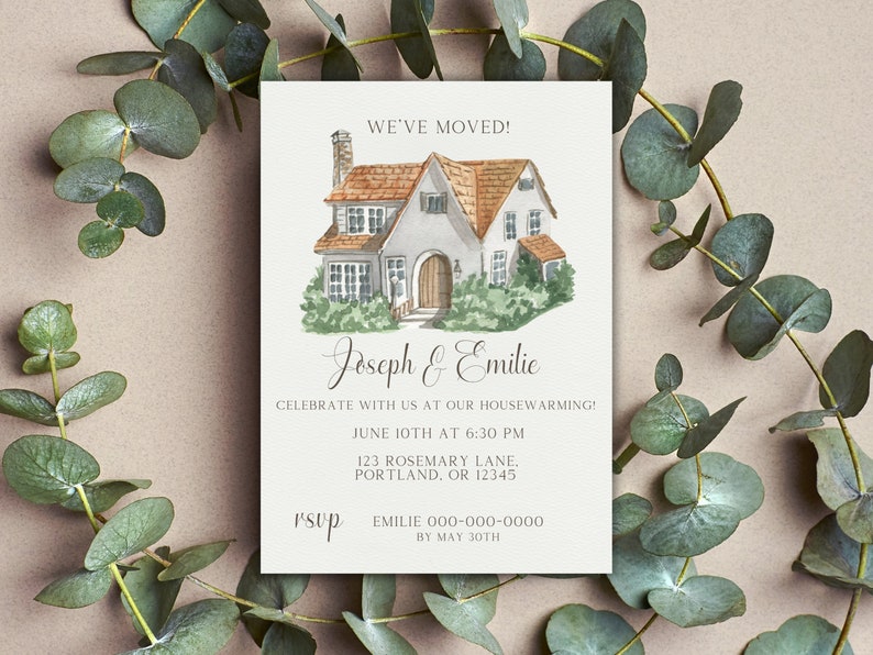 Editable Housewarming Invitation Digital Canva Invitation Template