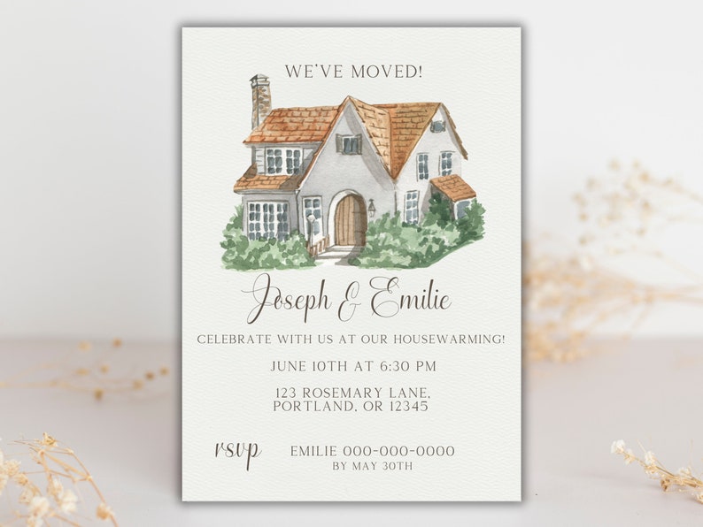 Editable Housewarming Invitation Digital Canva Invitation Template