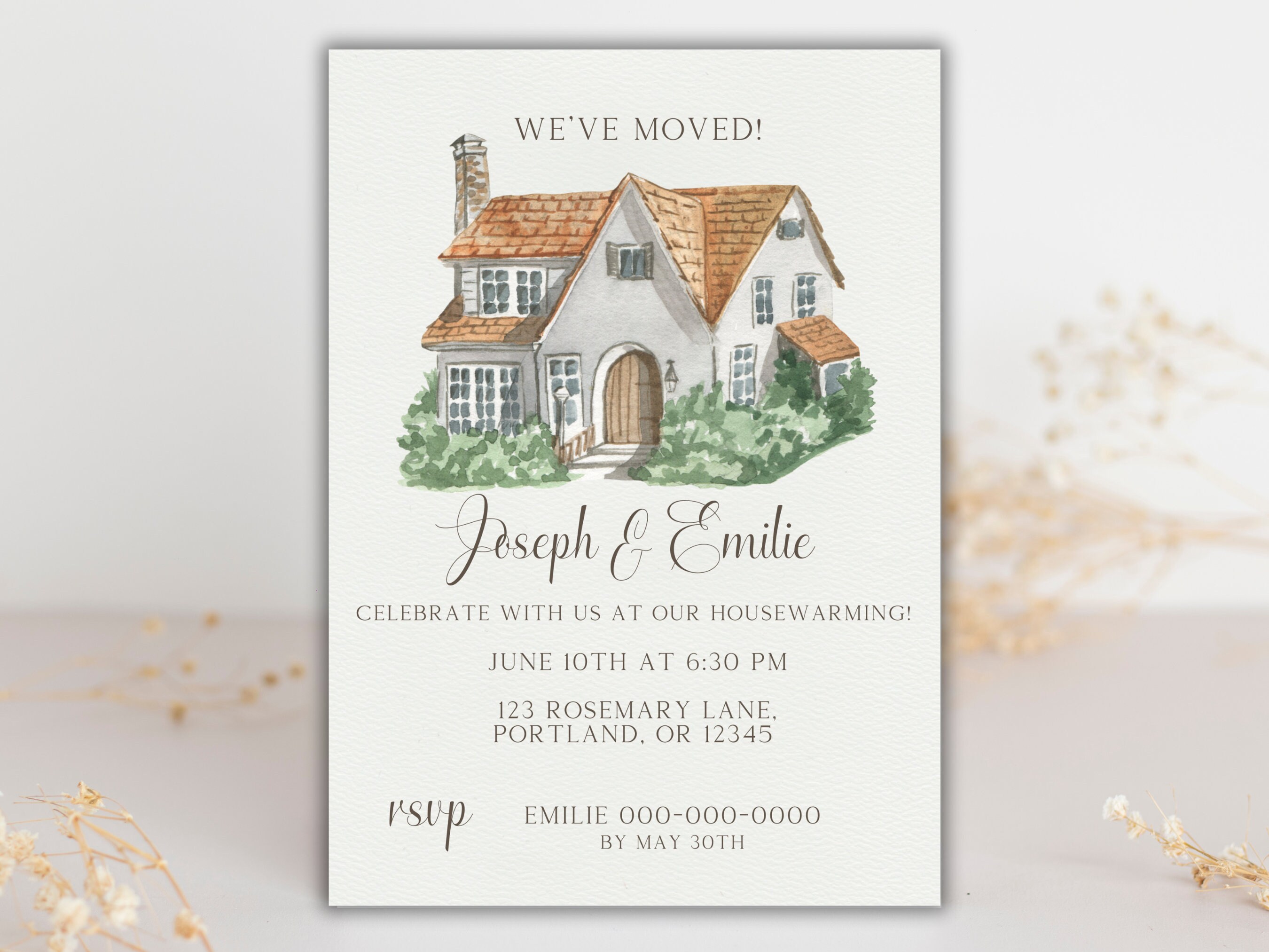 Editable Housewarming Invitation Digital Canva Invitation Template ...