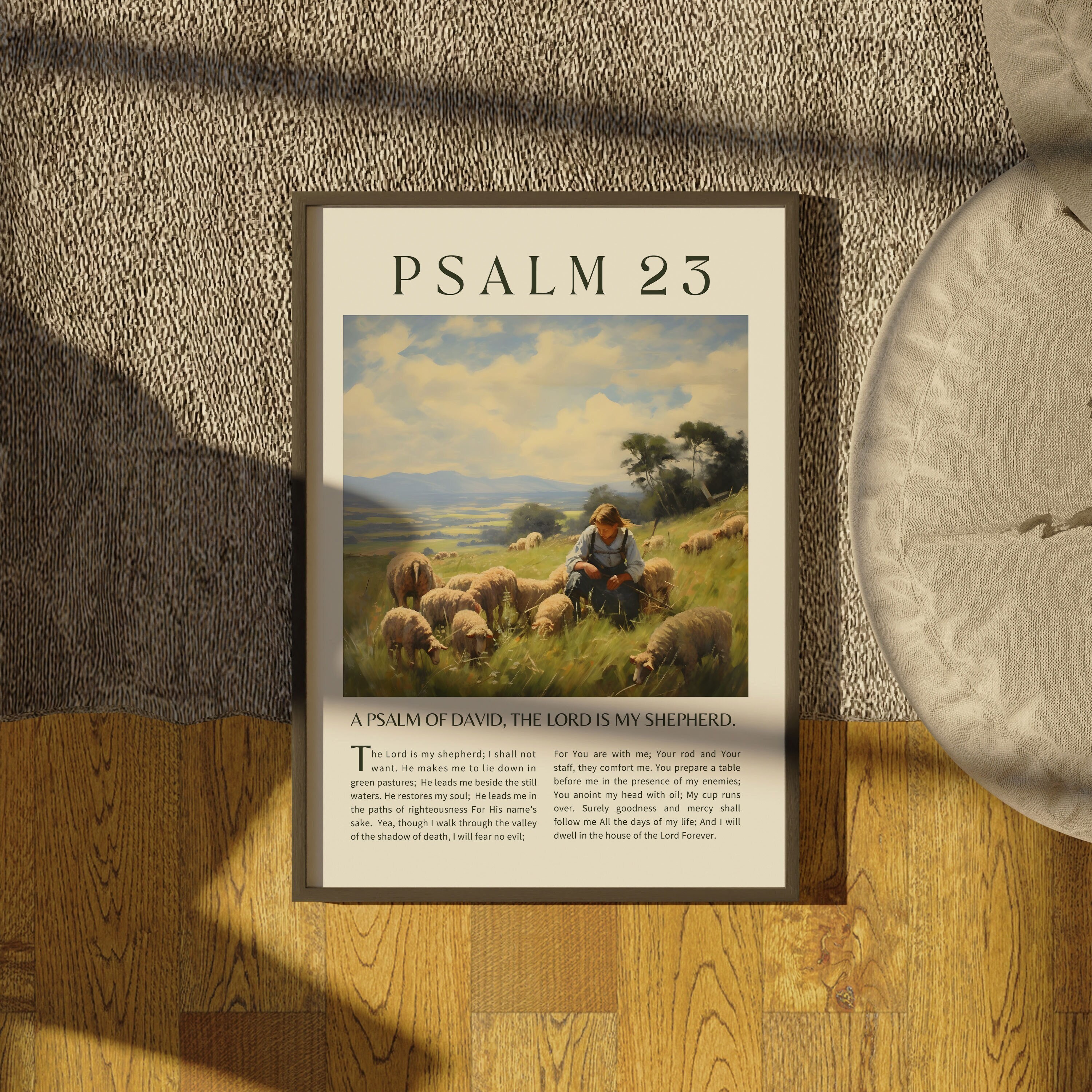 Psalm 23 Printable Wall Art, the Lord is My Shepherd, Vintage Bible ...