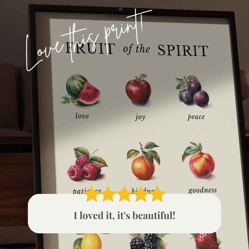 Fruit of the Spirit Wall Art, Scripture Wall Art Digital Download ...
