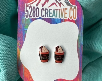 Pumpkin Spice Latte Earrings - Earring Studs