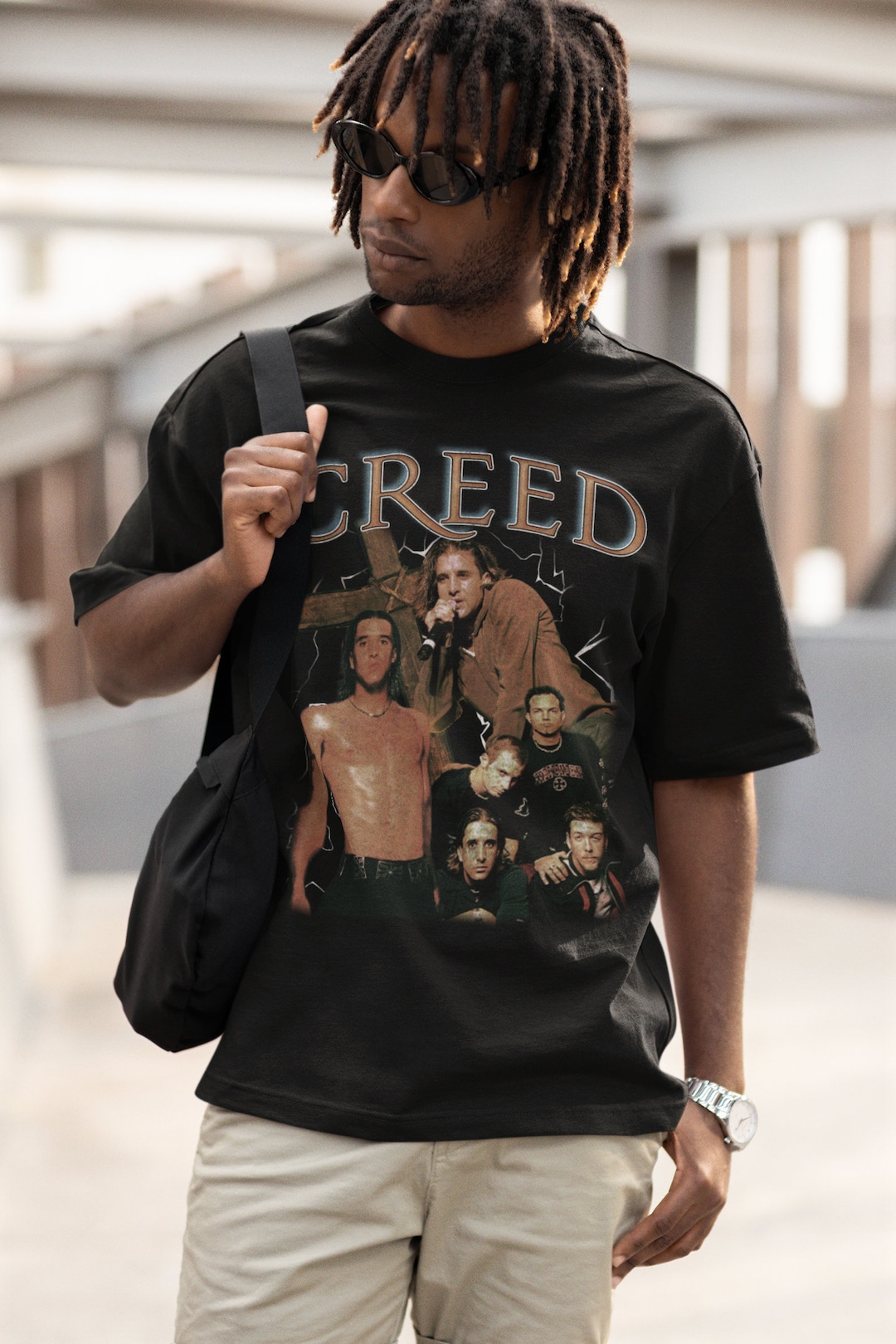 90s CREED バンドTシャツ　ラグラン　 M グレー/ブラック Creed Official Store – Creed MT
