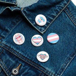 Trans Pride Pin Button Set