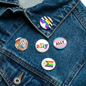 LGBTQ Ally Pin Button Set