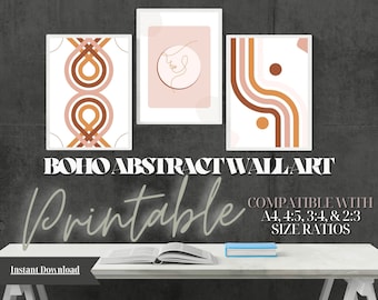 Boho abstrakte Wandkunst, bedruckbare, digitale Artikel, Sofort Download, Home Decor, Art Print Set