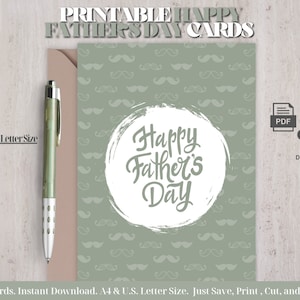 Conjunto de 6 cartões de feliz dia dos pais para impressão, download instantâneo, inspirado no Boho, para o pai, item digital, PDF, tamanho carta, A4, 5x7