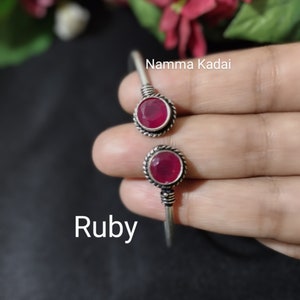 Oxidized Ruby Bracelet, Openable Indian Jewelry