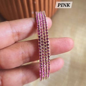 Indian Stone Bangles (Set of 4) jewelry Mother's day Party gifts Bridal choodi Fashion Diwali Karwa chauth Wedding  Sangeet Mehendi Haldi