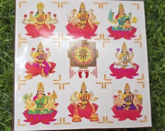 Indian gifts Ashtalakshmi Manai - Indian Pooja Decor, Spiritual Gift (10x10 cm)
