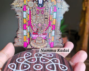 Diya Stand Kolam Print Indian Pooja Favor, Temple Decor