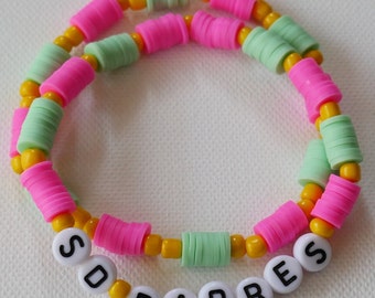 READY TO SHIP | San Diego Padres City Connect Colorway Friendship Beaded Mixed Bracelet | Baseball mlb 619 pads Tatis jr machado Merrill