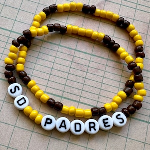 READY TO SHIP | San Diego Padres Classic Colorway Friendship Beaded Bracelet | Baseball mlb musgrove Tatis jr machado arraez Merrill