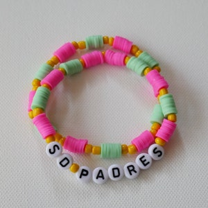 READY TO SHIP | San Diego Padres City Connect Colorway Friendship Beaded Mixed Bracelet | Baseball mlb 619 pads Tatis jr machado Merrill