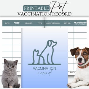 Gezondheidsdossier huisdieren, logboek huisdiervaccinatie, gezondheidstracker honden, kattengezondheidstracker, logboek puppyschot, logboek kat, opnamen katten, afdrukbare dieren huisdier, afdrukbare dieren huisdieren