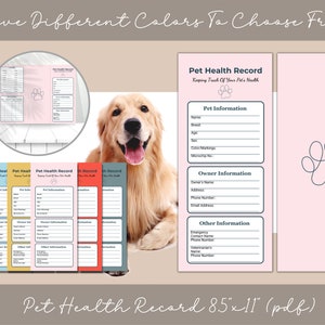 Gezondheidsdossier huisdier, vaccinatiedossier dierenarts, gezondheidstracker honden, formulier fokker, vaccinatiedossier puppy digitale download, afdrukbaar