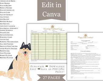 Ultimate Breeder Puppy Pack, Editable On Canva Free Account, Instant Download