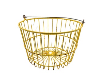 salvaged yellow clam basket