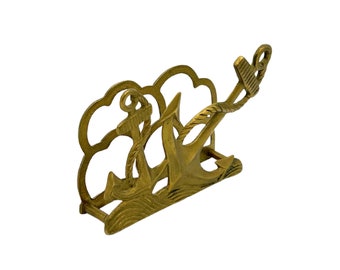 vintage brass anchor letter holder