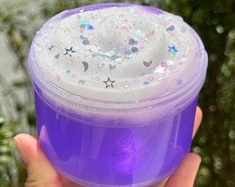 Magic Potion: Purple Clear Slime Coated Clear Slime Icee Jelly Slime Scented Stretchy Slime Birthday Gift Anxiety Stress Relief Sensory Toys