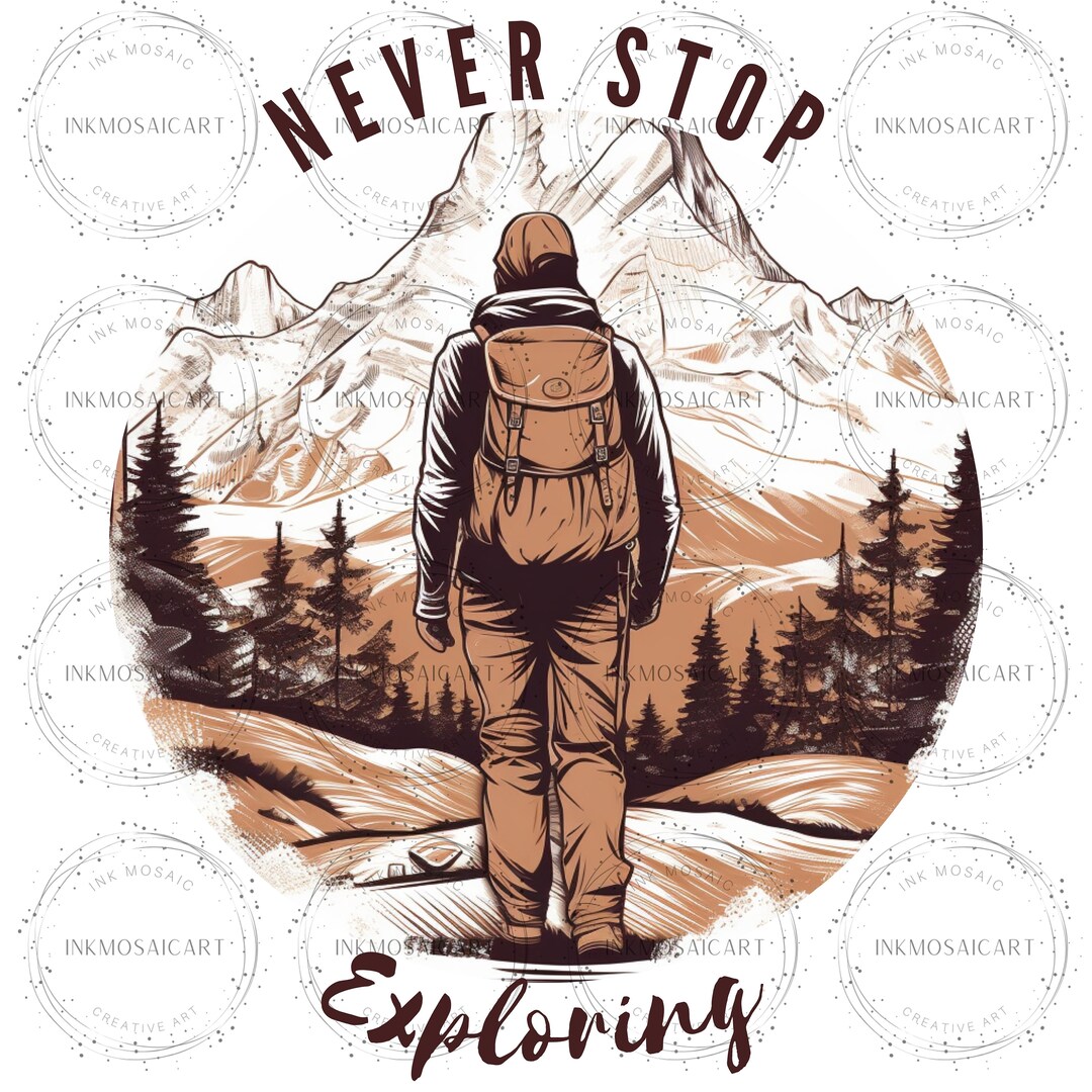 Vintage Backpacking Explorer Mountain Trail Digital Download Etsy