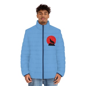 Wolf Men&#39;s Puffer Jacket (AOP)