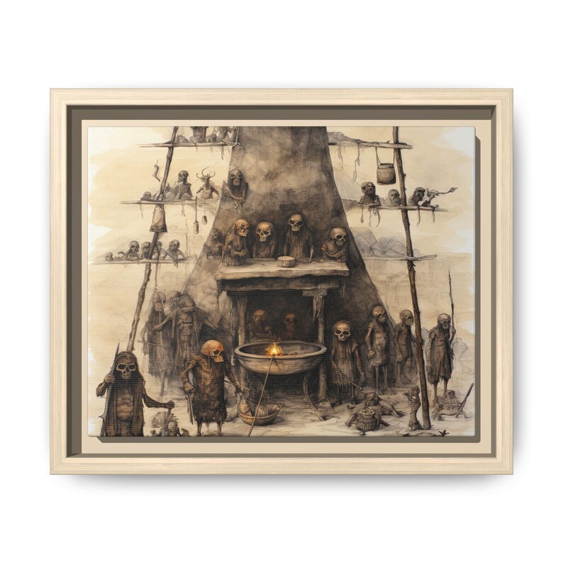 Prehistoric Ritual Art Print, Tribal Ceremony Illustration ...