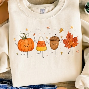Fall Doodle PNG | Pumpkin, Candy Corn, Acorn, Leaf Graphic (Digital Download)