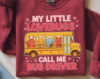 Valentine School Bus Driver Lovebugs Clipart | PNG Sublimation Design