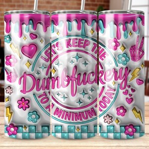 Funny Tumbler Wrap PNG: Colorful 20oz Skinny Design (Digital Download)